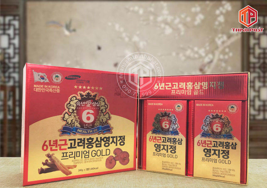 Cao hồng sâm linh chi Hàn Quốc Teawoong hộp 2 lọ x 240g