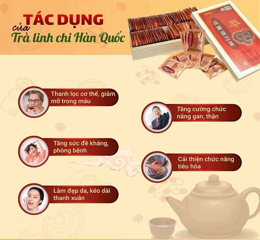 Tác Dụng Của Trà Linh Chi Hàn Quốc
